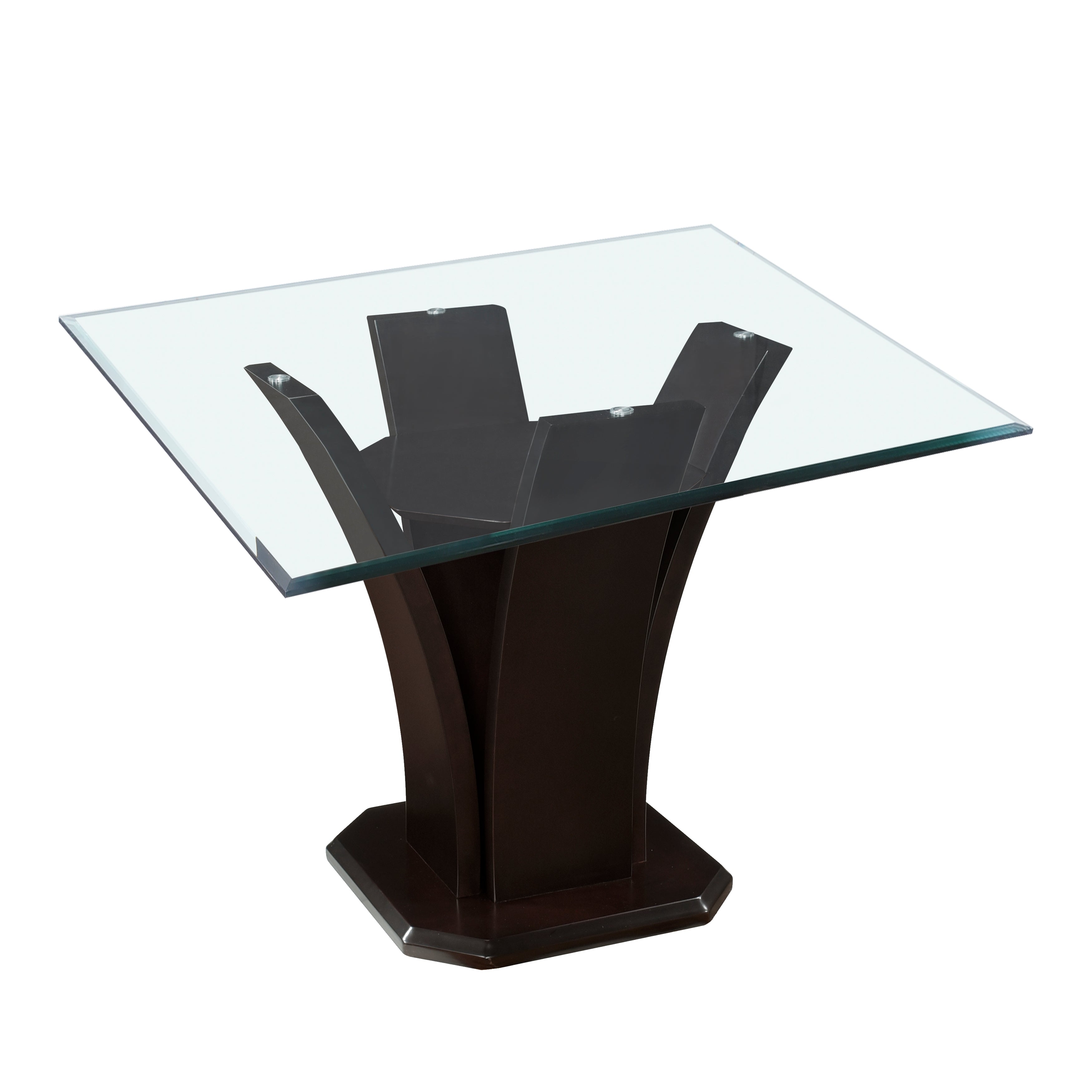 Daisy Dark Brown Glass-Top Square Counter Height Table - SET | 710-36RDB | 710-36RDC | G5454 - Bien Home Furniture & Electronics
