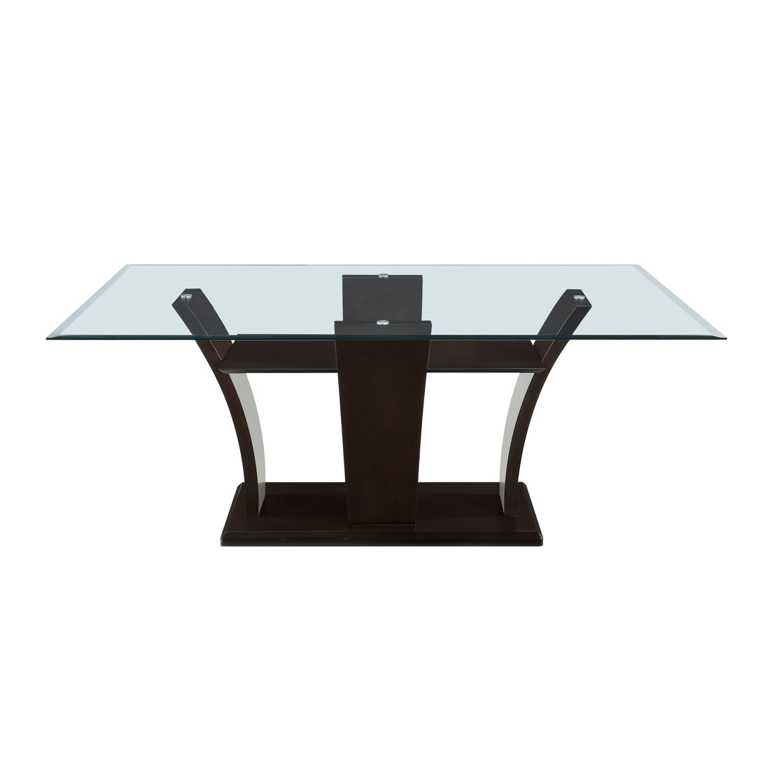 Daisy Dark Brown Rectangle Dining Table, Glass Top - 710-72* - Bien Home Furniture &amp; Electronics