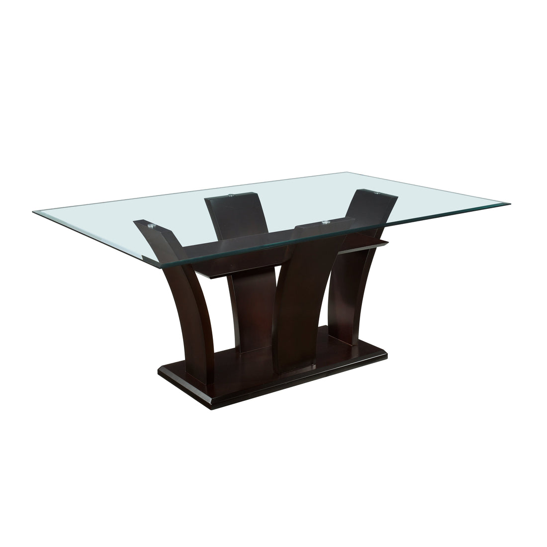 Daisy Dark Brown Rectangle Dining Table, Glass Top - 710-72* - Bien Home Furniture &amp; Electronics