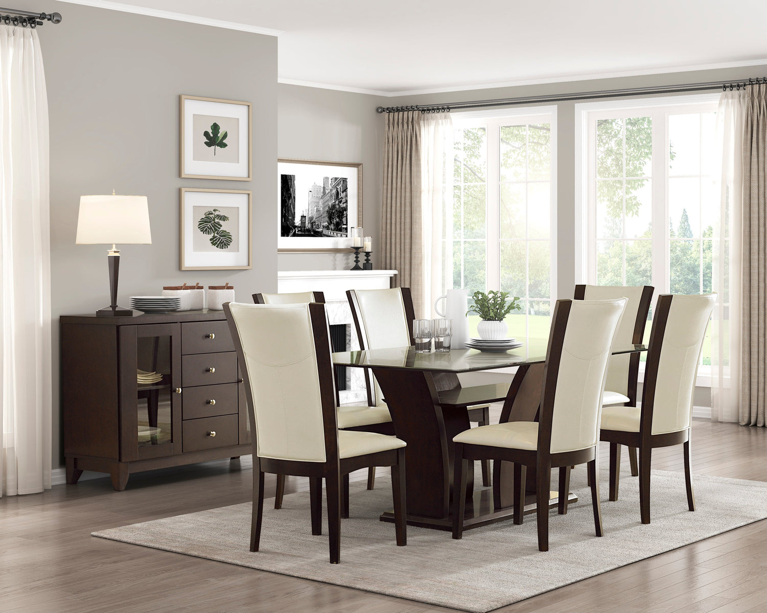 Daisy White/Dark Brown Side Chair, Set of 2 - 710WS - Bien Home Furniture & Electronics