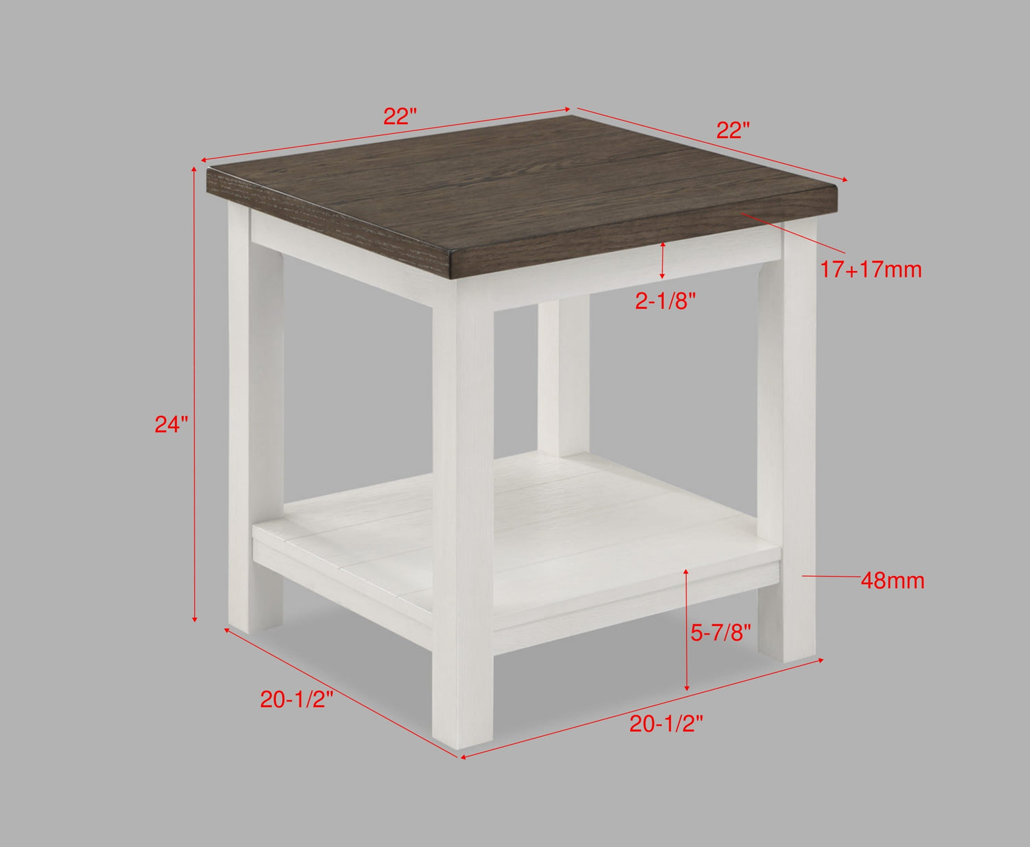 Dakota Chalk White End Table - 3713CG-02 - Bien Home Furniture & Electronics
