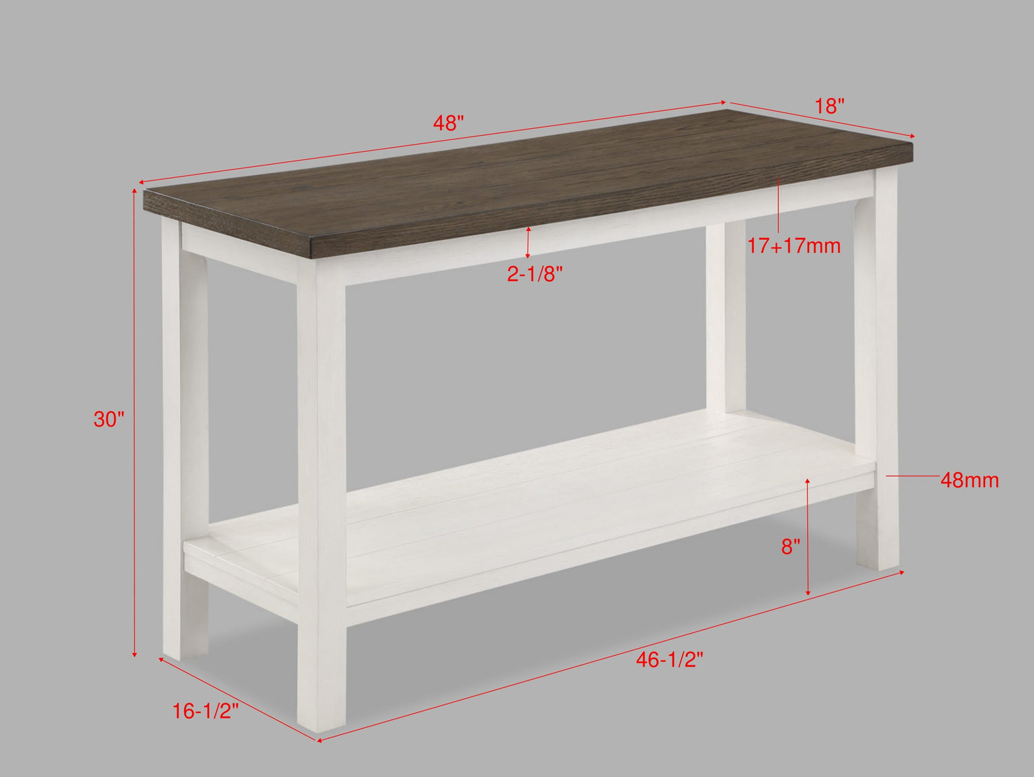 Dakota Chalk White Sofa Table - 3713CG-05 - Bien Home Furniture &amp; Electronics