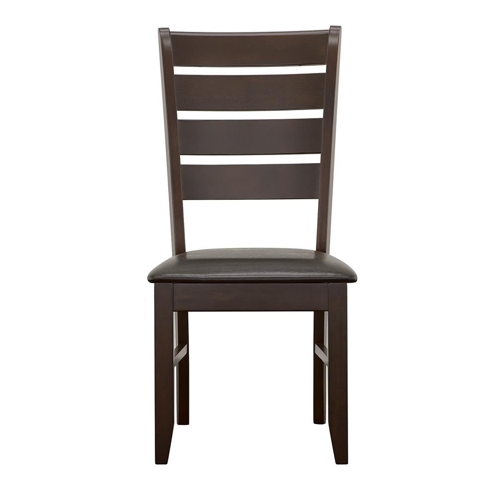 Dalila Cappuccino/Black Ladder Back Side Chairs, Set of 2 - 102722 - Bien Home Furniture & Electronics