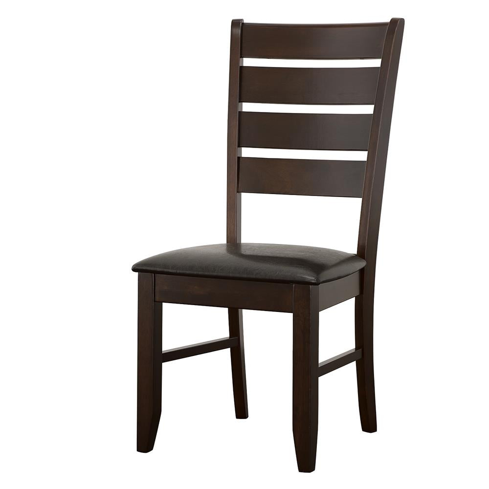 Dalila Cappuccino/Black Ladder Back Side Chairs, Set of 2 - 102722 - Bien Home Furniture & Electronics