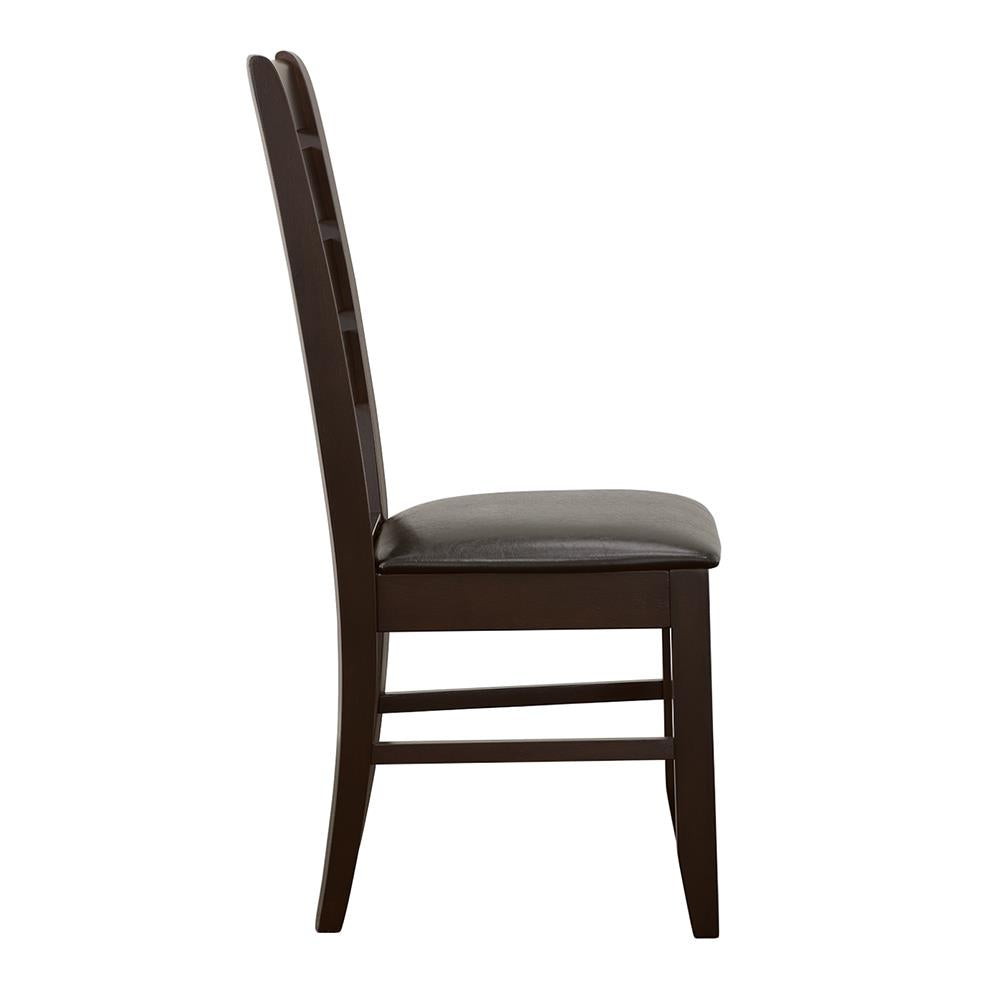 Dalila Cappuccino/Black Ladder Back Side Chairs, Set of 2 - 102722 - Bien Home Furniture & Electronics
