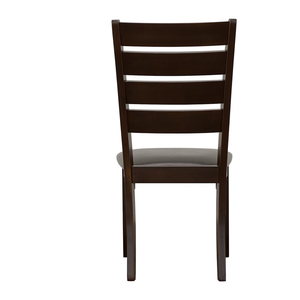 Dalila Cappuccino/Black Ladder Back Side Chairs, Set of 2 - 102722 - Bien Home Furniture & Electronics