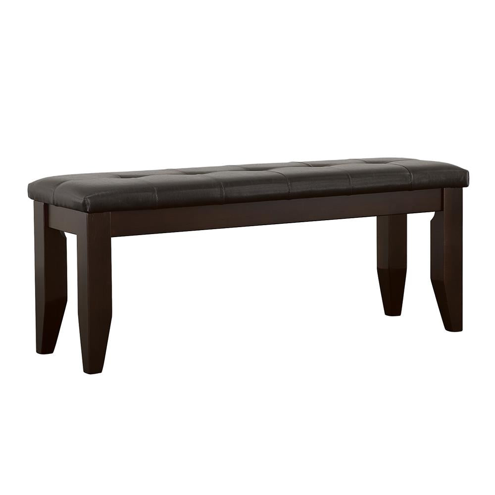 Dalila Cappuccino/Black Tufted Upholstered Dining Bench - 102723 - Bien Home Furniture & Electronics