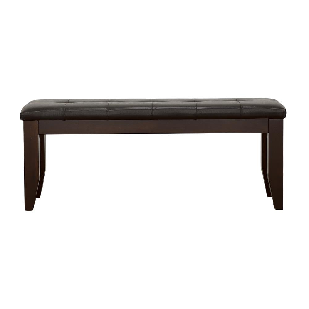 Dalila Cappuccino/Black Tufted Upholstered Dining Bench - 102723 - Bien Home Furniture &amp; Electronics