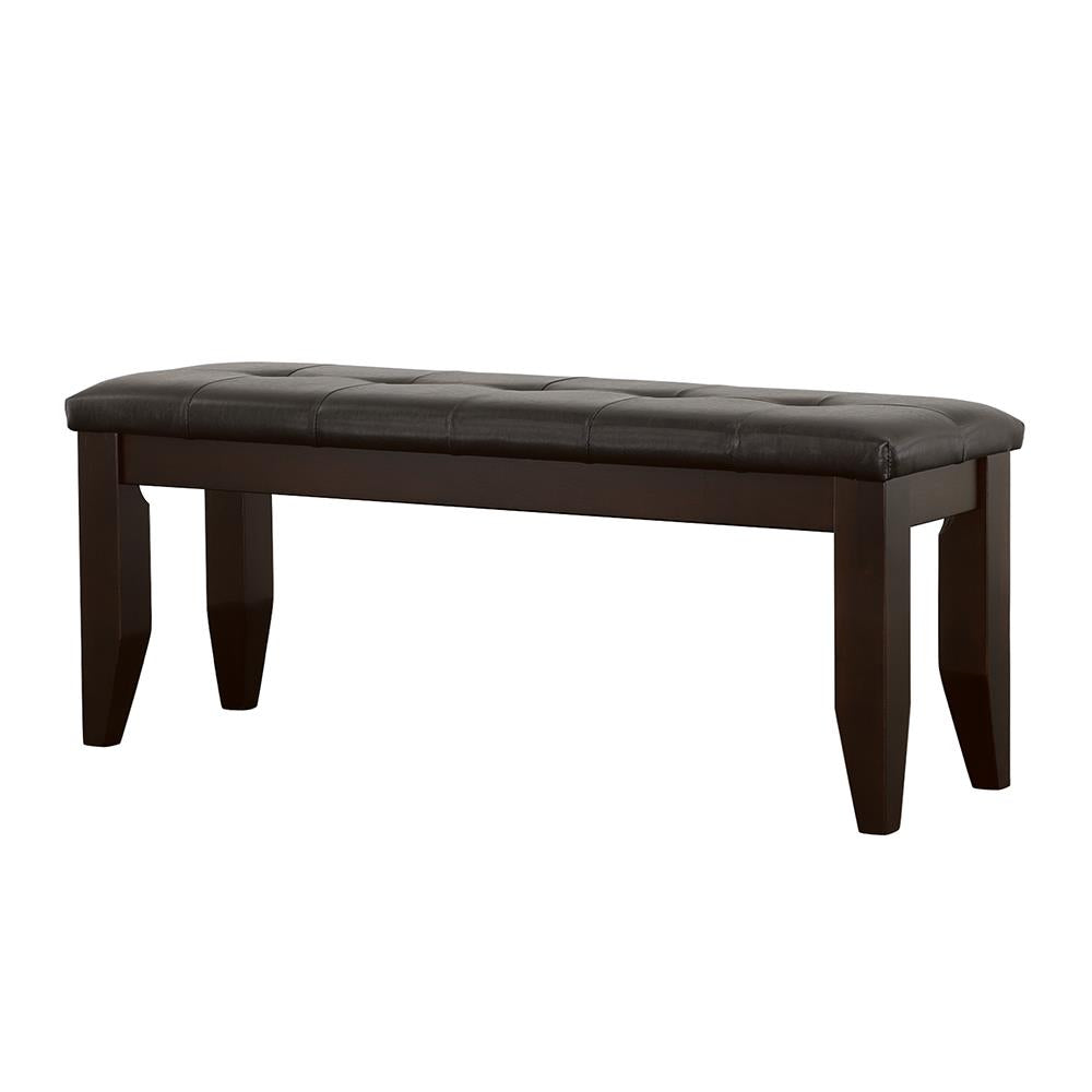 Dalila Cappuccino/Black Tufted Upholstered Dining Bench - 102723 - Bien Home Furniture &amp; Electronics