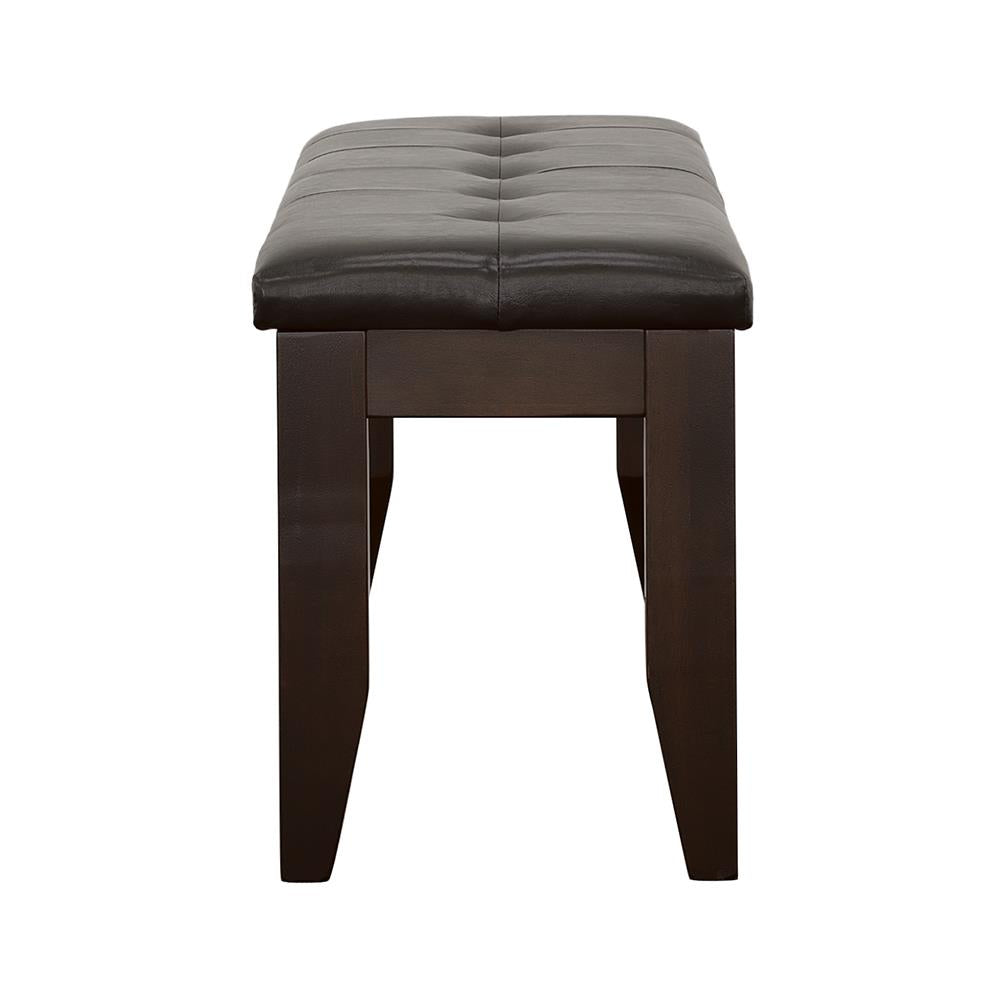 Dalila Cappuccino/Black Tufted Upholstered Dining Bench - 102723 - Bien Home Furniture & Electronics