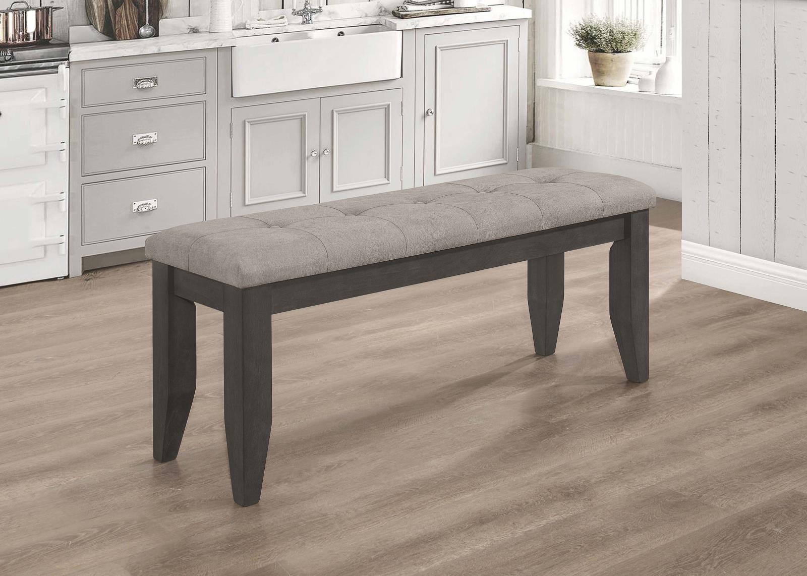 Dalila Gray/Dark Gray Padded Cushion Bench - 102723GRY - Bien Home Furniture & Electronics