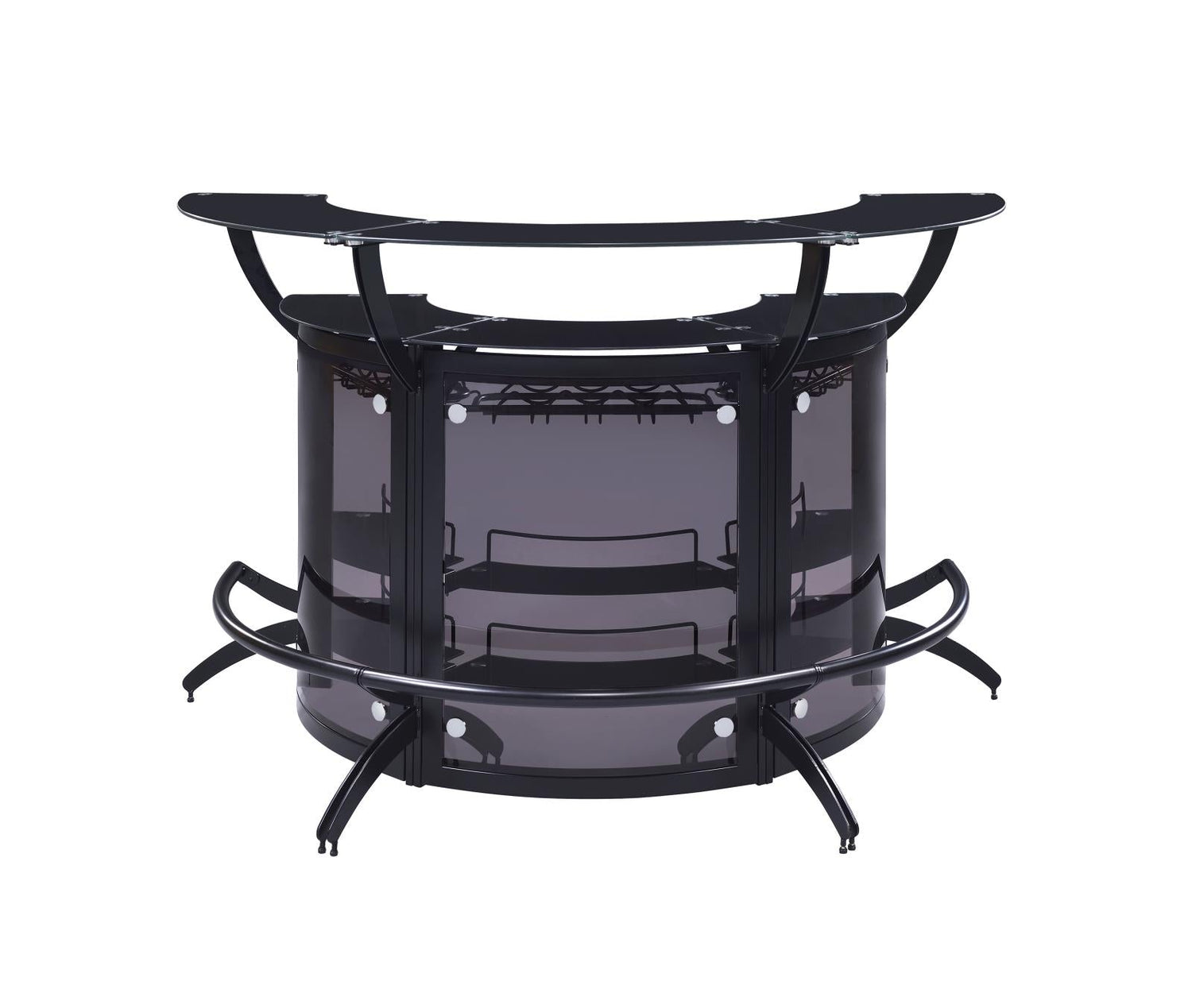 Dallas Smoke/Black Curved Bar Unit, Set of 3 - 182135-S3 - Bien Home Furniture & Electronics