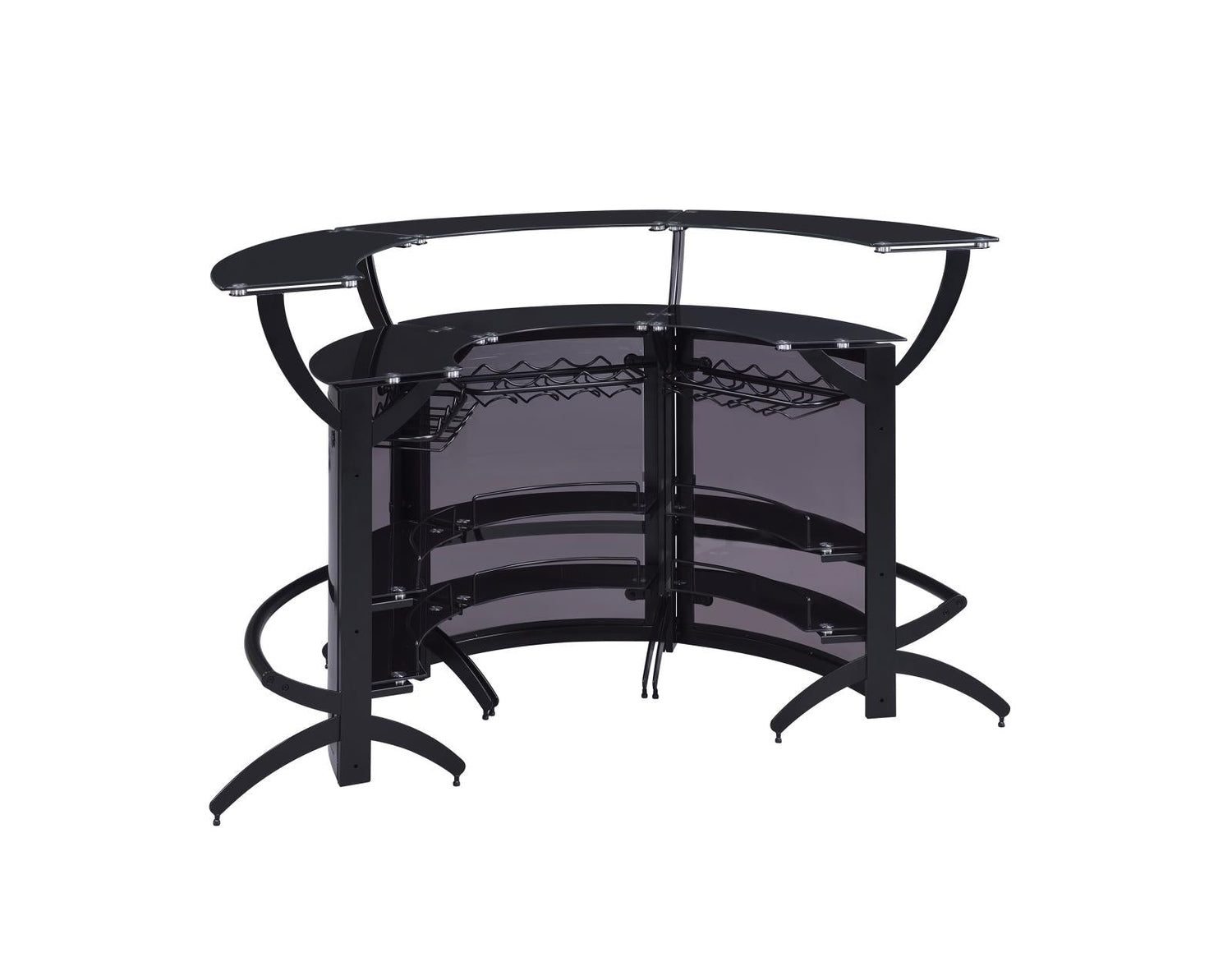 Dallas Smoke/Black Curved Bar Unit, Set of 3 - 182135-S3 - Bien Home Furniture & Electronics