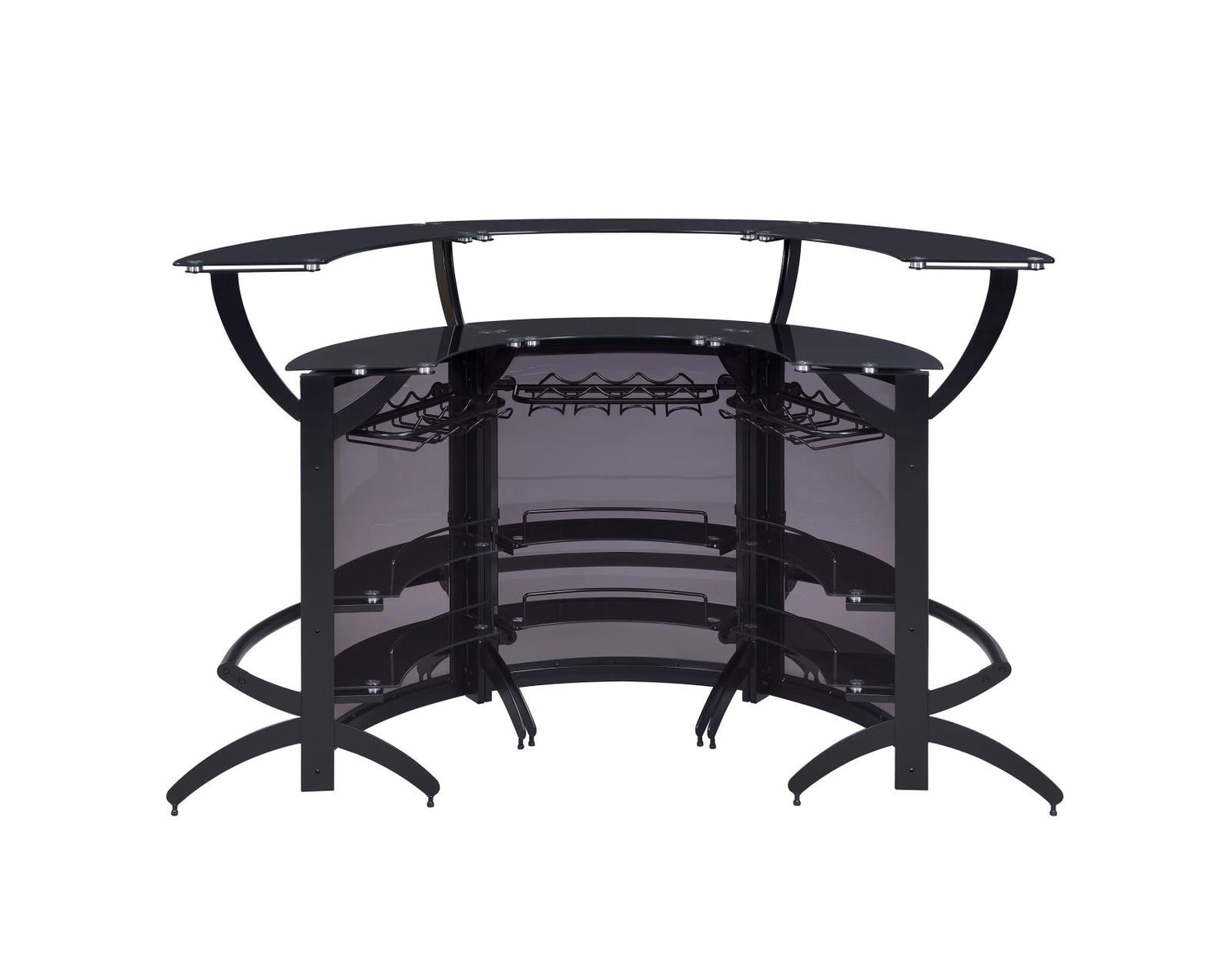 Dallas Smoke/Black Curved Bar Unit, Set of 3 - 182135-S3 - Bien Home Furniture & Electronics