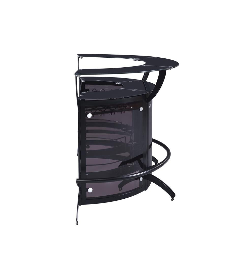 Dallas Smoked/Black 3-Bottle Wine Rack Bar Unit - 182135 - Bien Home Furniture & Electronics