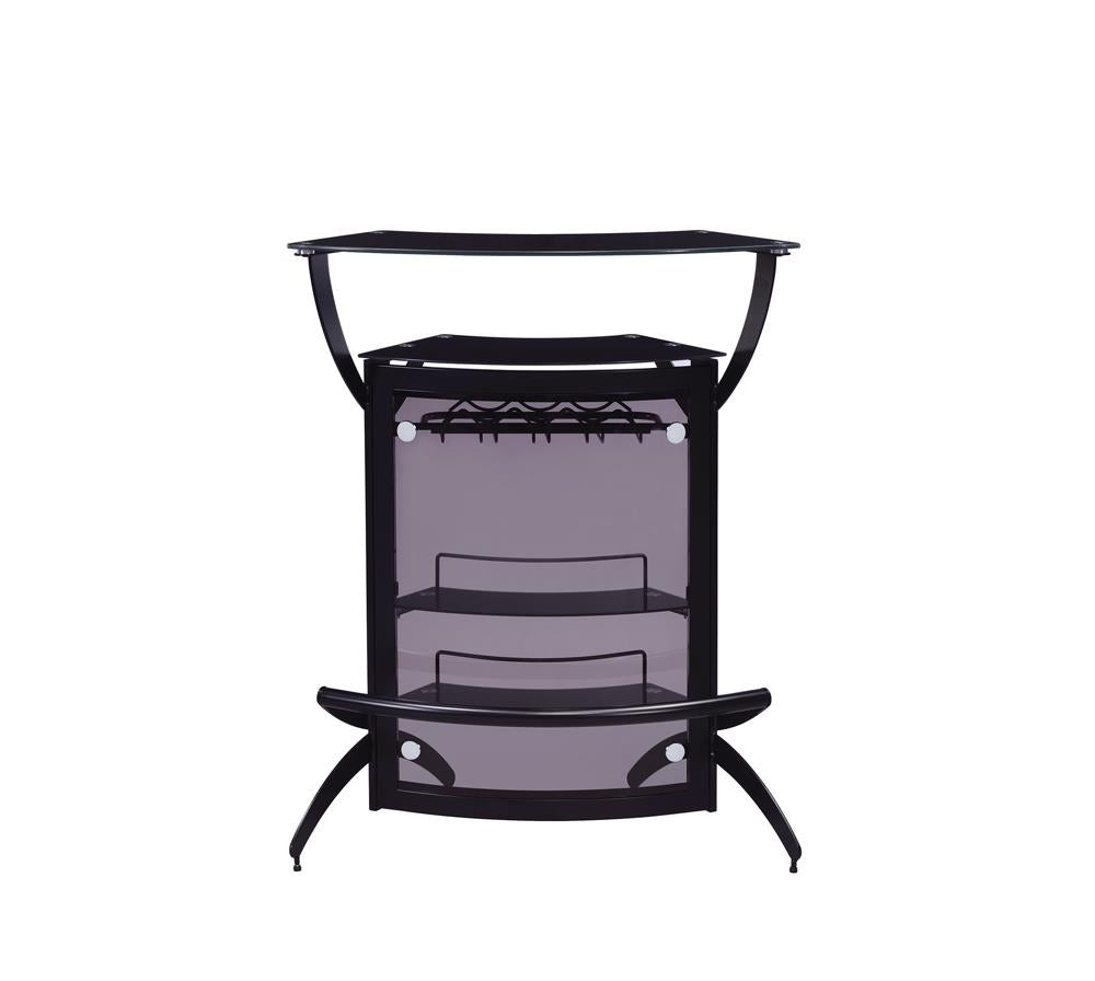 Dallas Smoked/Black 3-Bottle Wine Rack Bar Unit - 182135 - Bien Home Furniture & Electronics