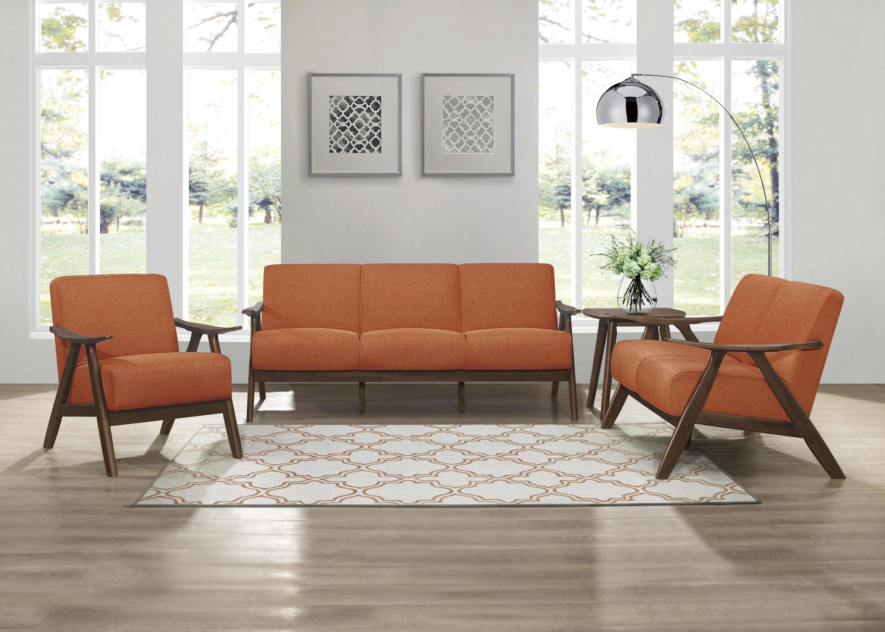 Damala Orange Loveseat - 1138RN-2 - Bien Home Furniture &amp; Electronics
