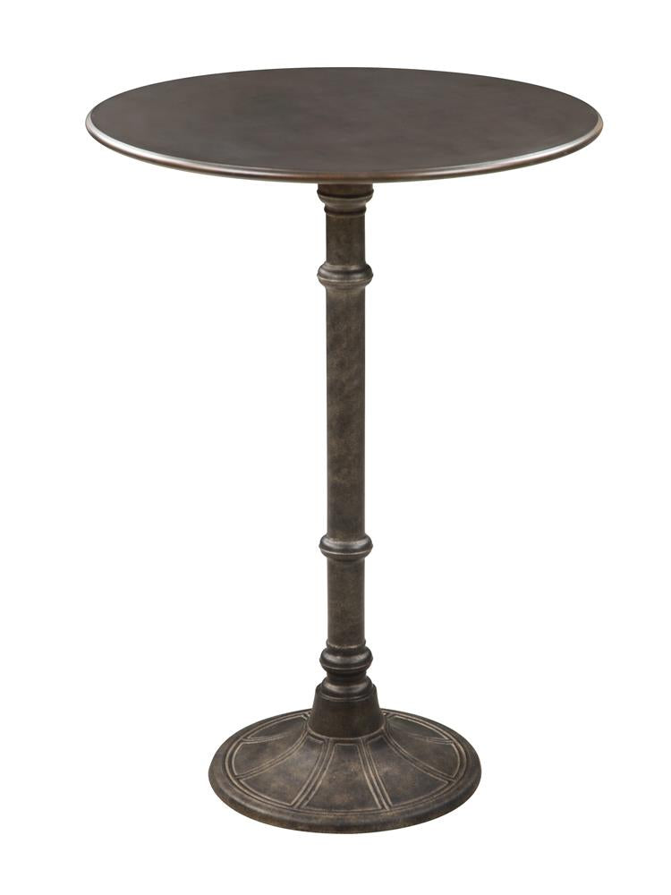 Danbury Dark Russet/Antique Bronze Round Bar Table - 100064 - Bien Home Furniture &amp; Electronics