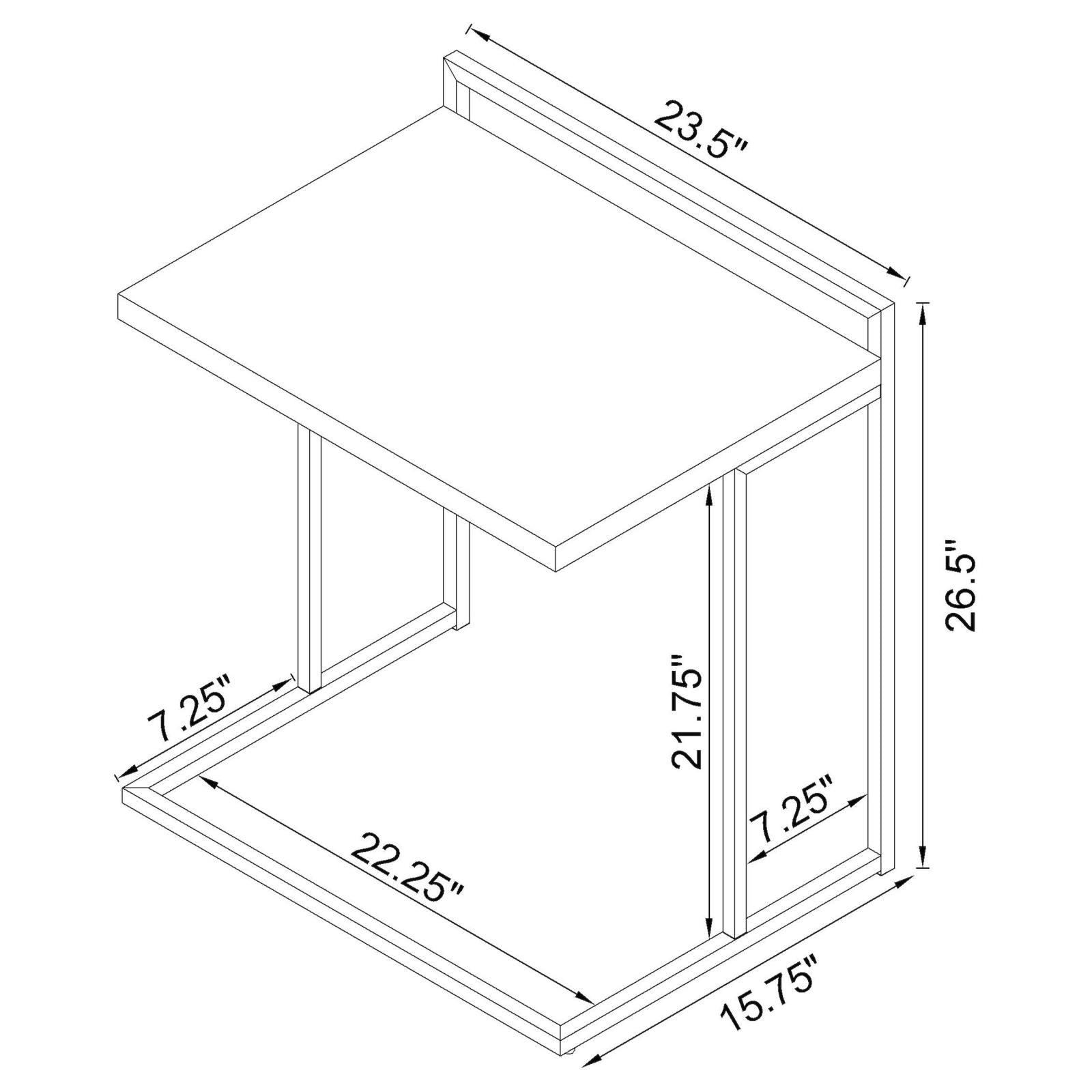 Dani Rectangular Snack Table with Metal Base - 936118 - Bien Home Furniture & Electronics