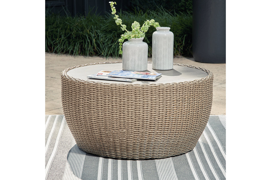 DANSON Beige Outdoor Coffee Table - P505-708 - Bien Home Furniture &amp; Electronics