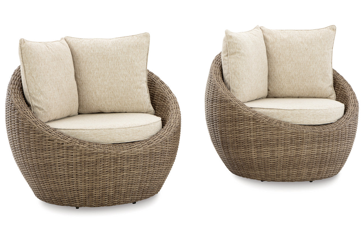 DANSON Beige Swivel Lounge with Cushion, Set of 2 - P505-821 - Bien Home Furniture & Electronics