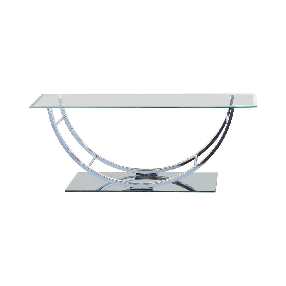 Danville Chrome U-Shaped Coffee Table - 704988 - Bien Home Furniture & Electronics