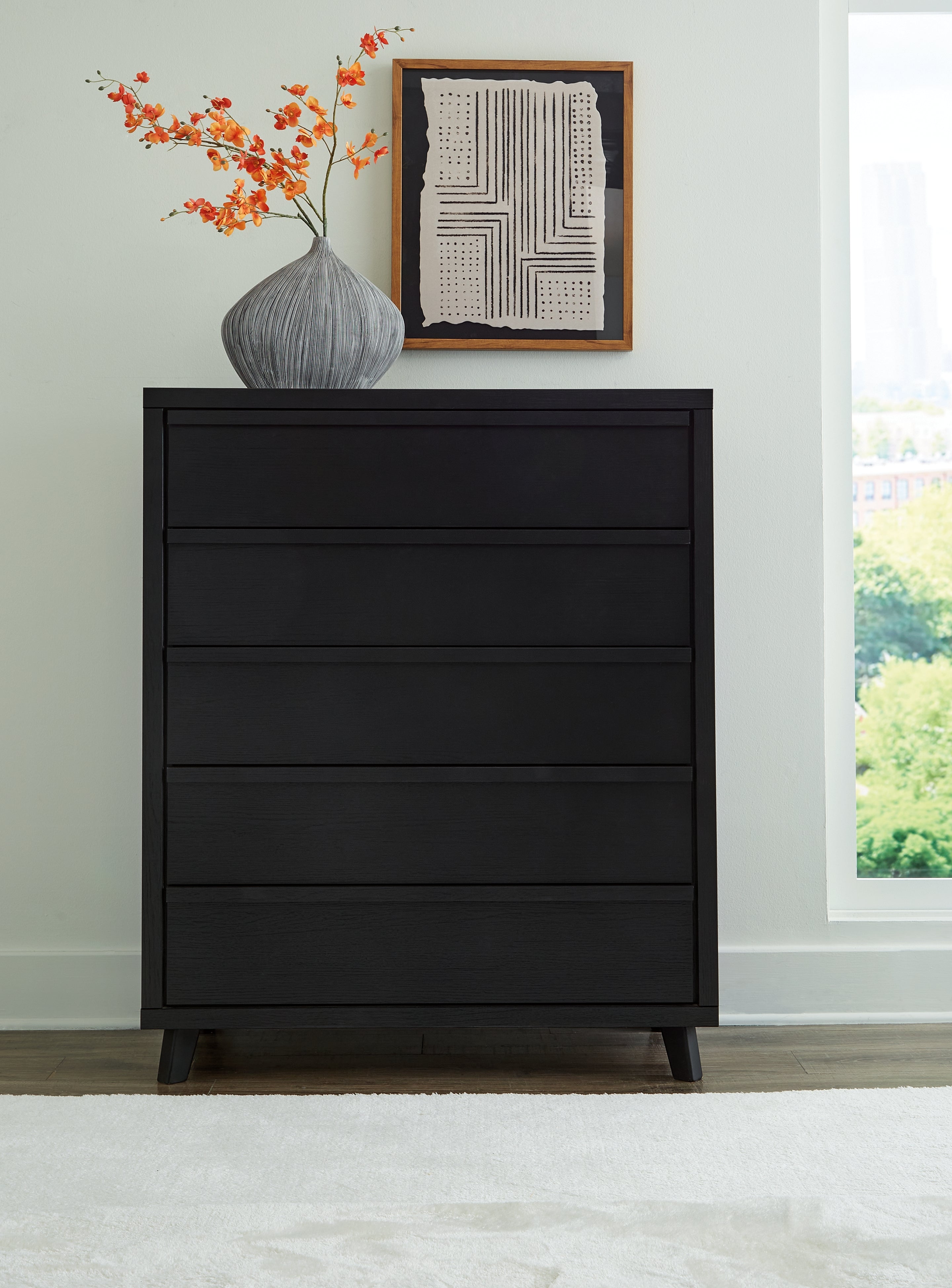 Danziar Black Chest of Drawers - B1013-345 - Bien Home Furniture &amp; Electronics