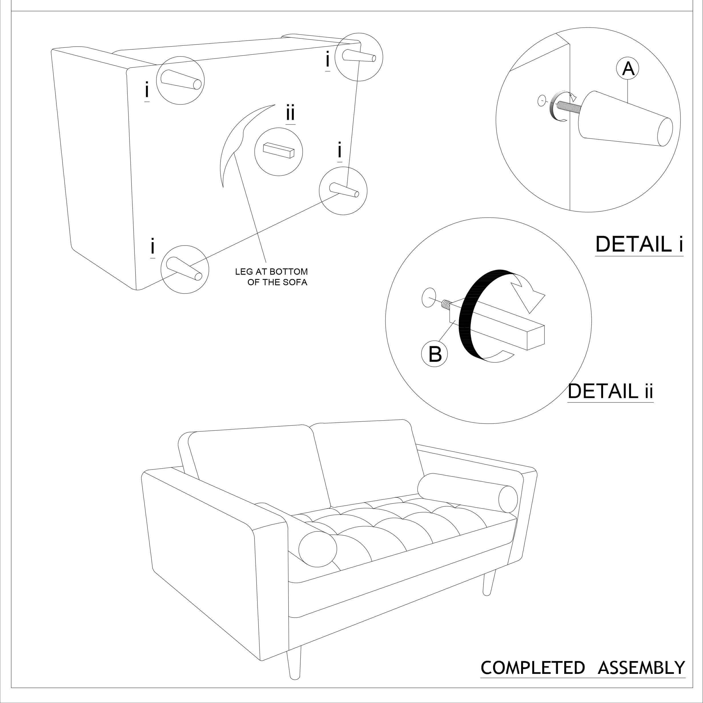 Daphne Light Gray Loveseat - LS-DAP-AGRY - Bien Home Furniture &amp; Electronics