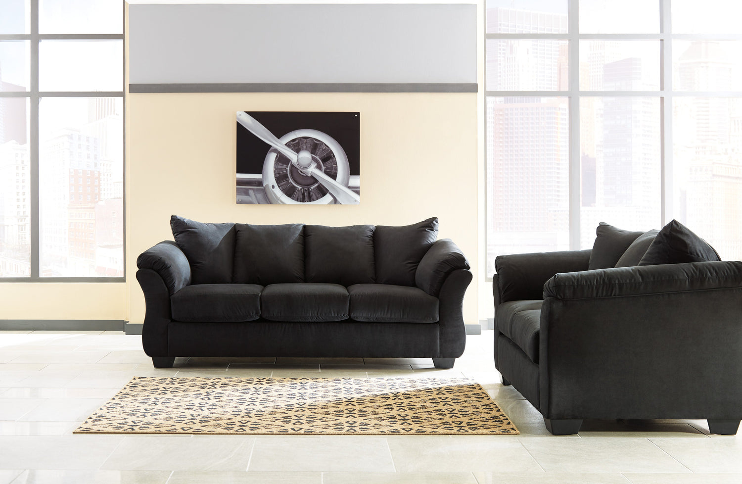 Darcy Black Living Room Set - SET | 7500838 | 7500835 - Bien Home Furniture & Electronics