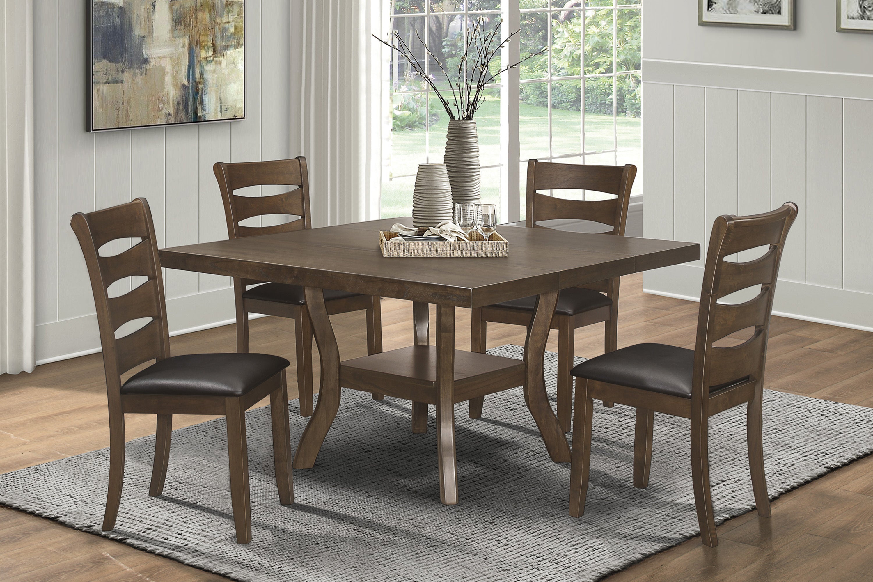 Darla Brown Extendable Dining Set - SET | 5712-54 | 5712-54B | 5712S(2) - Bien Home Furniture & Electronics