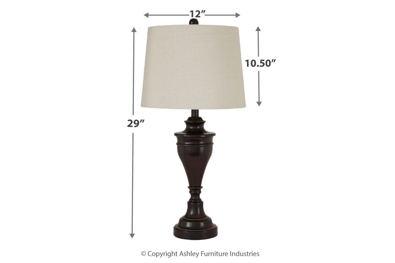 Darlita Bronze Finish Table Lamp, Set of 2 - L204024 - Bien Home Furniture & Electronics