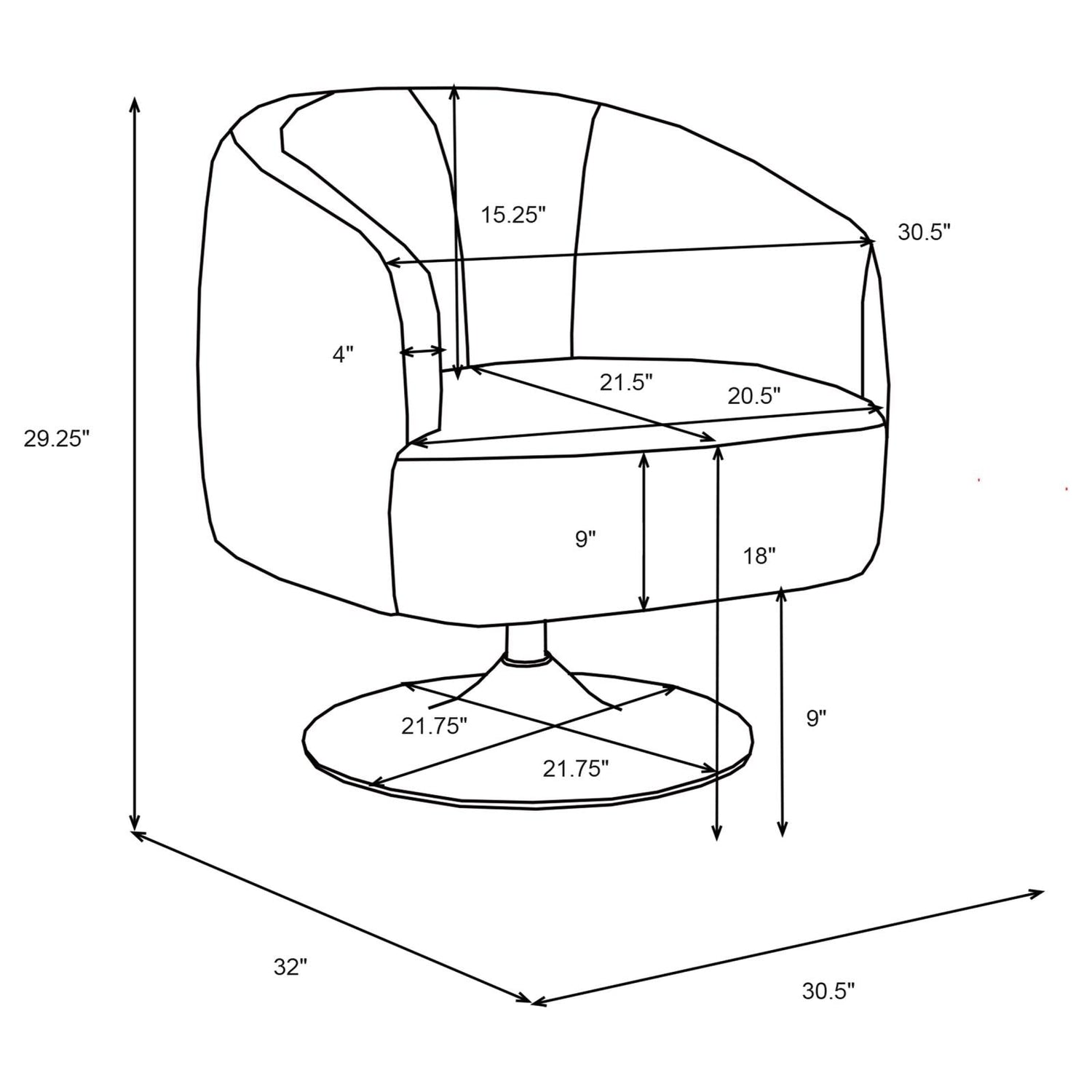 Dave Beige/Matte Black Upholstered Swivel Accent Chair - 905739 - Bien Home Furniture & Electronics