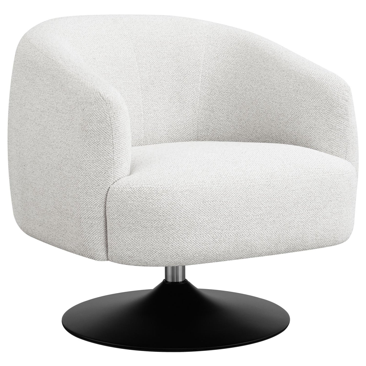 Dave Beige/Matte Black Upholstered Swivel Accent Chair - 905739 - Bien Home Furniture & Electronics