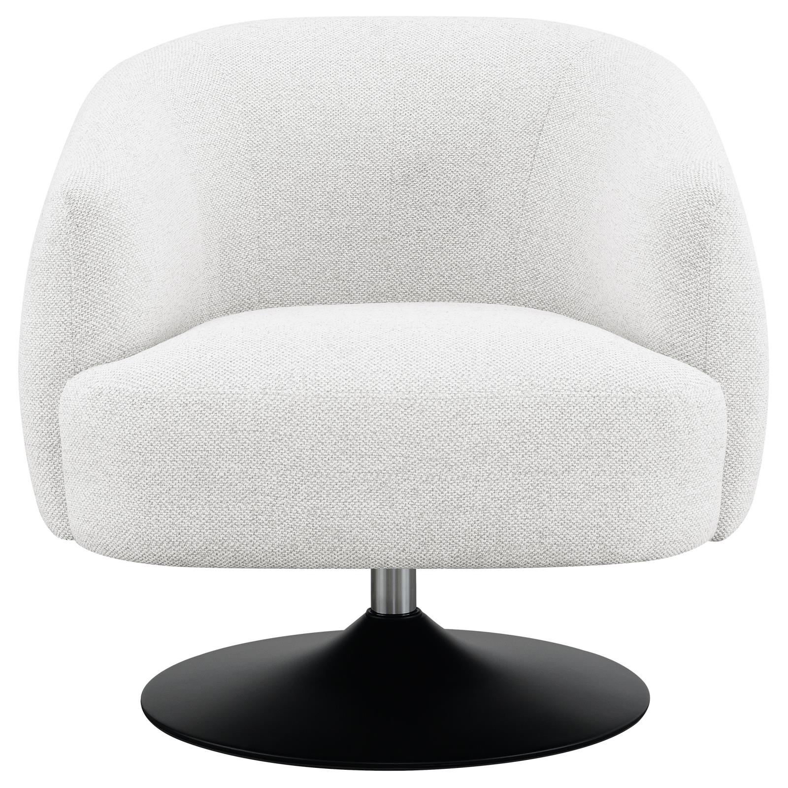 Dave Beige/Matte Black Upholstered Swivel Accent Chair - 905739 - Bien Home Furniture & Electronics