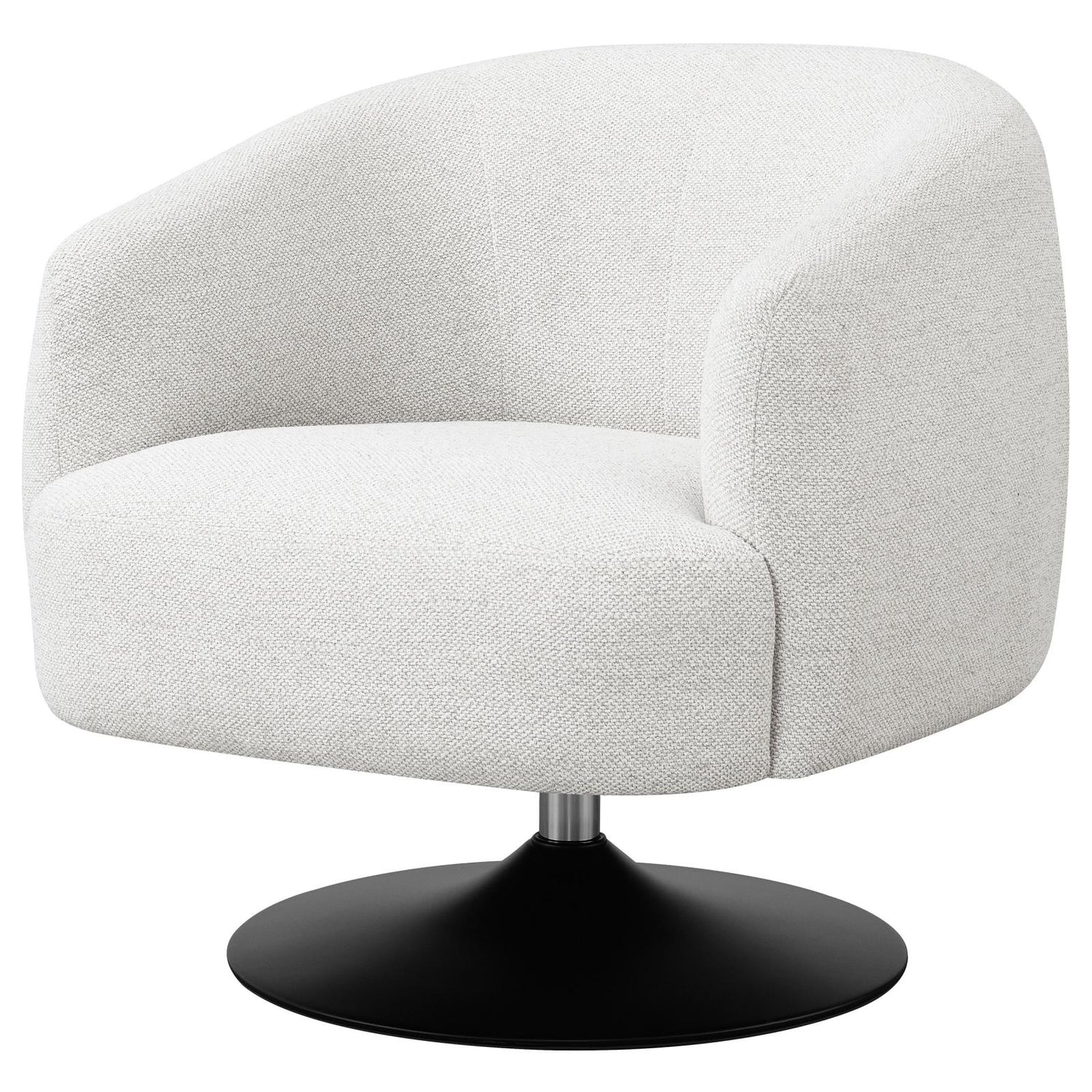 Dave Beige/Matte Black Upholstered Swivel Accent Chair - 905739 - Bien Home Furniture & Electronics