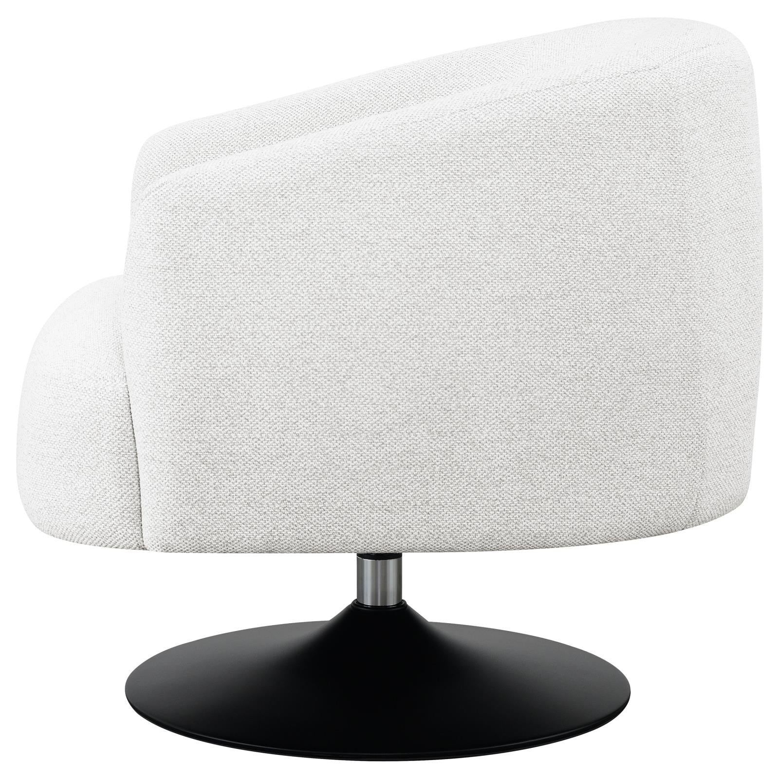 Dave Beige/Matte Black Upholstered Swivel Accent Chair - 905739 - Bien Home Furniture & Electronics