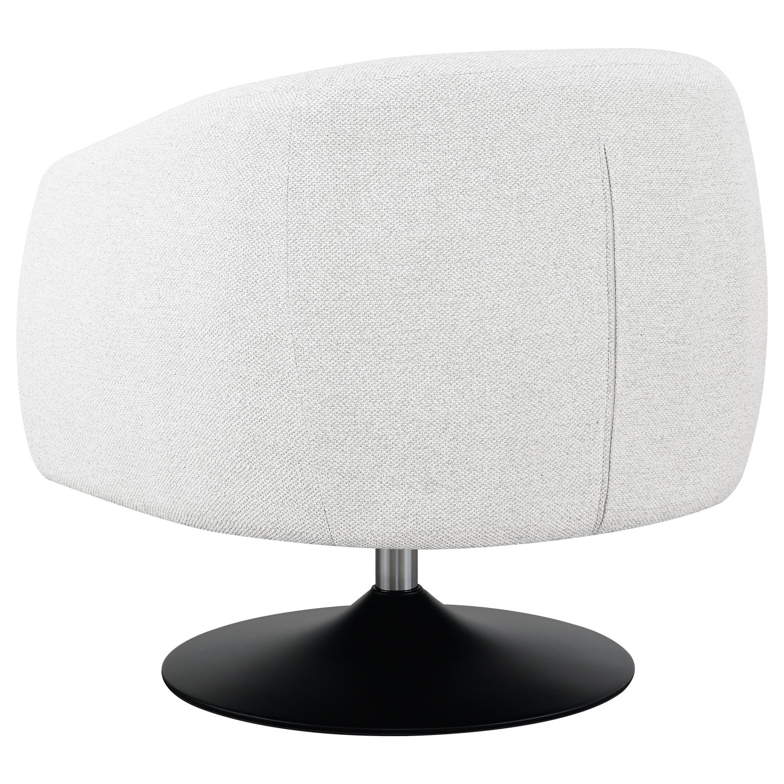 Dave Beige/Matte Black Upholstered Swivel Accent Chair - 905739 - Bien Home Furniture & Electronics