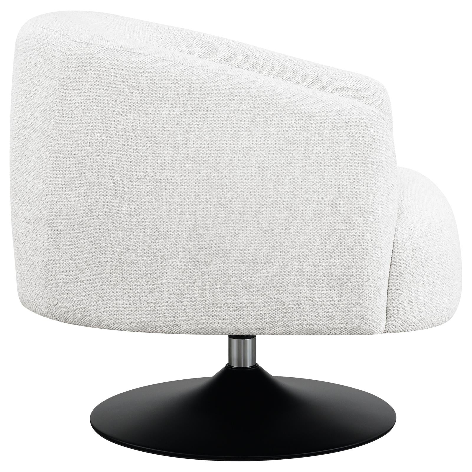 Dave Beige/Matte Black Upholstered Swivel Accent Chair - 905739 - Bien Home Furniture & Electronics