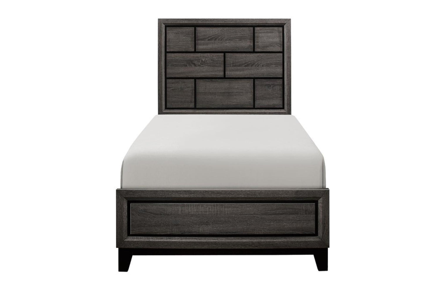 Davi Gray Twin Panel Bed - SET | 1645T-1 | 1645T-3 - Bien Home Furniture & Electronics