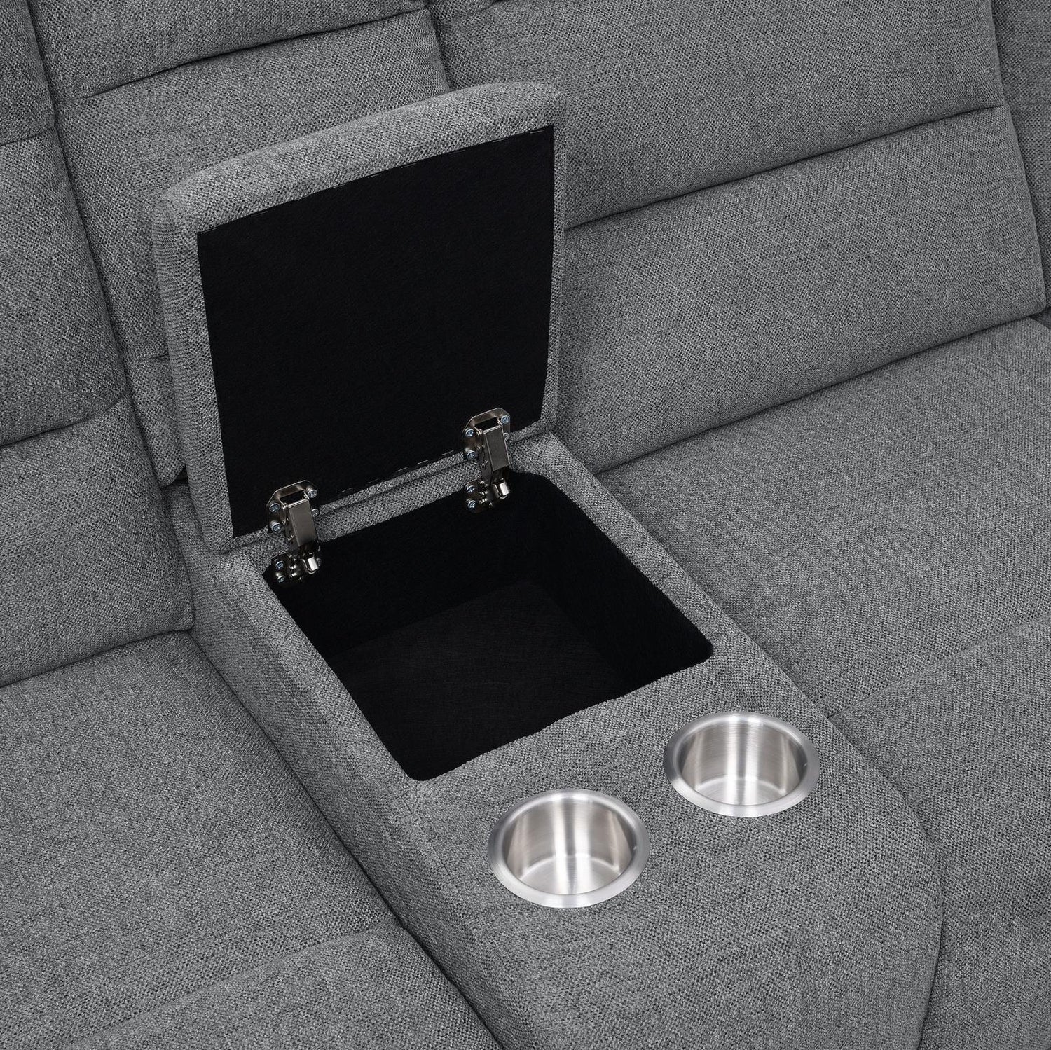 David 3-Piece Upholstered Motion Sectional with Pillow Arms Smoke - 609620 - Bien Home Furniture & Electronics