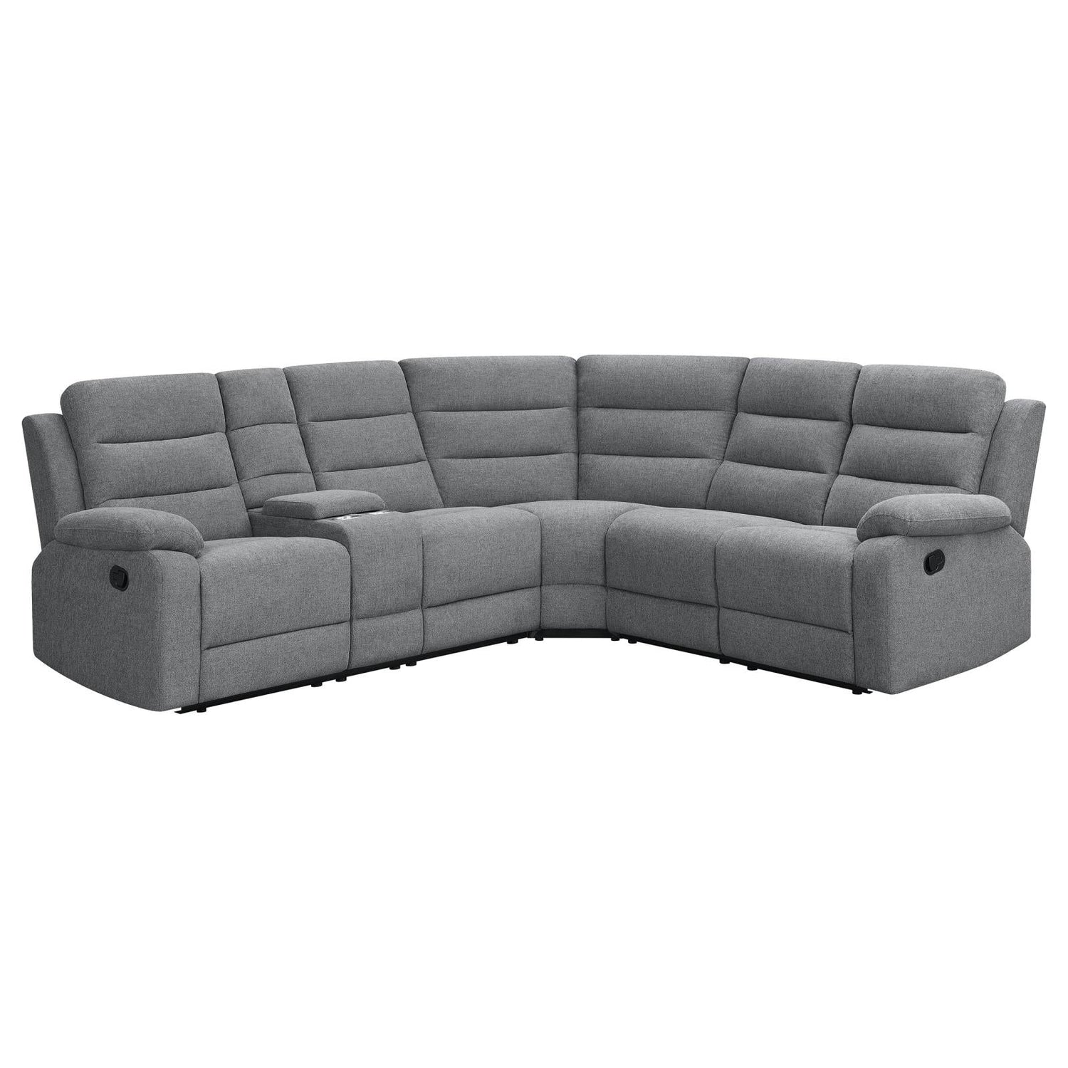 David 3-Piece Upholstered Motion Sectional with Pillow Arms Smoke - 609620 - Bien Home Furniture & Electronics