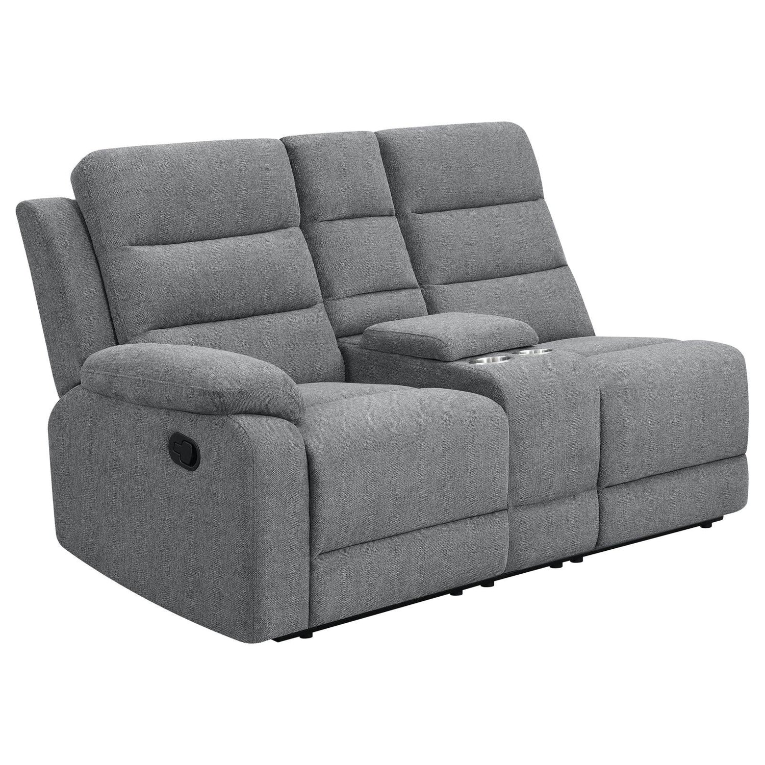 David 3-Piece Upholstered Motion Sectional with Pillow Arms Smoke - 609620 - Bien Home Furniture & Electronics