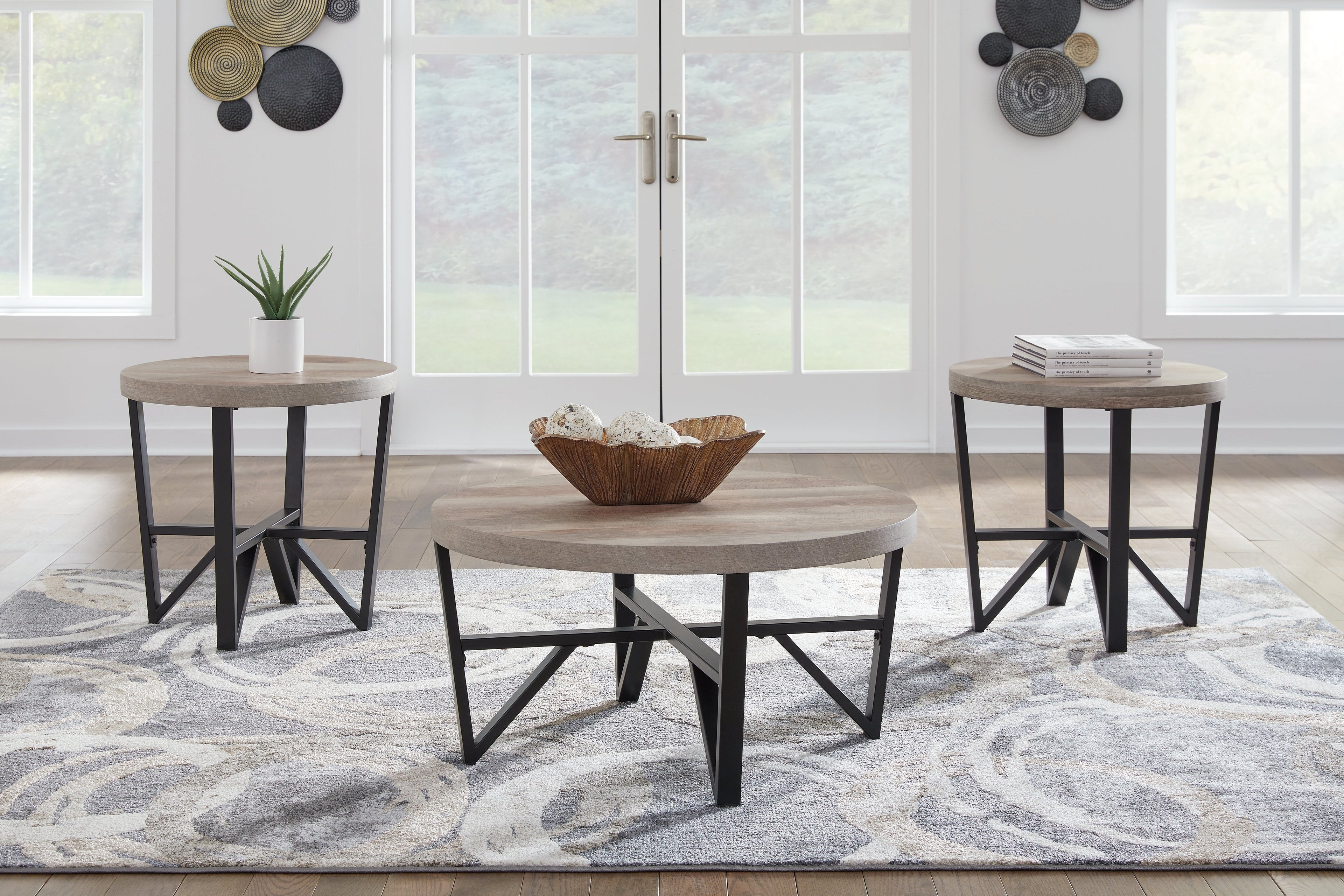 Deanlee Grayish Brown/Black Table (Set of 3) - T235-13 - Bien Home Furniture &amp; Electronics