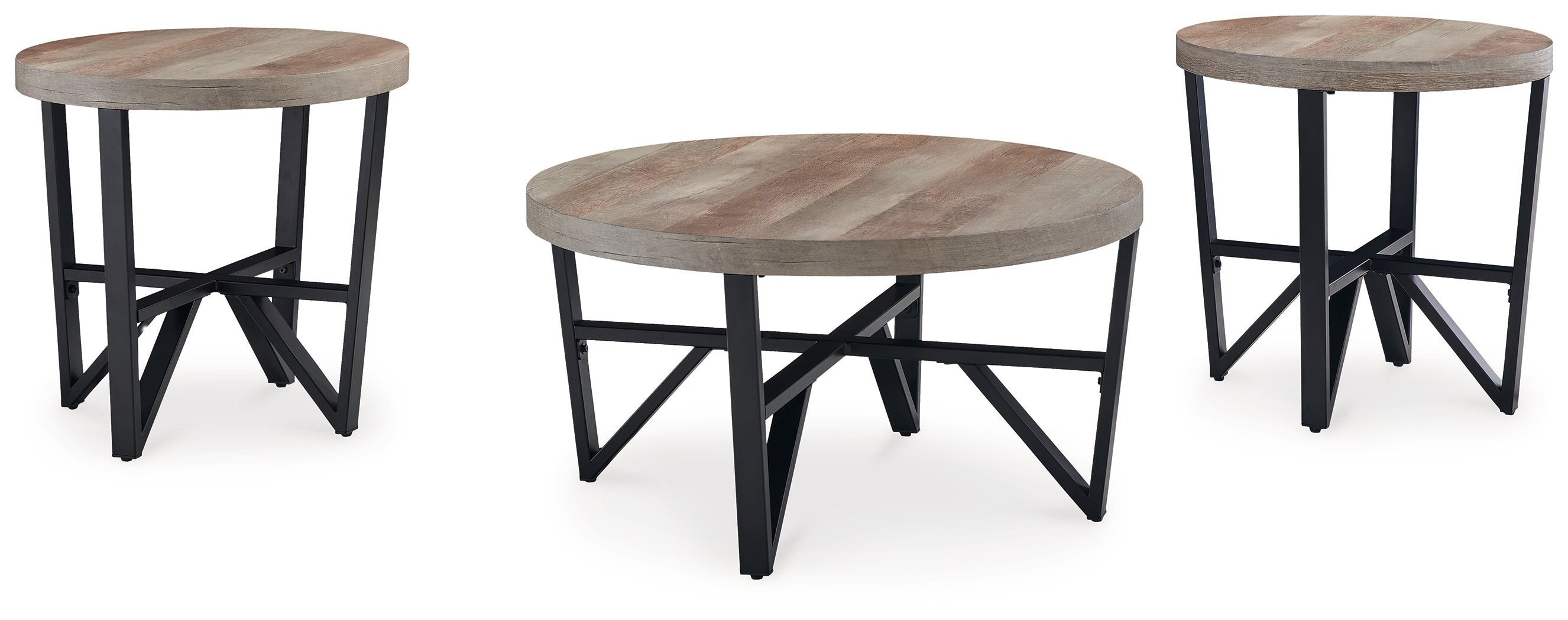 Deanlee Grayish Brown/Black Table (Set of 3) - T235-13 - Bien Home Furniture & Electronics