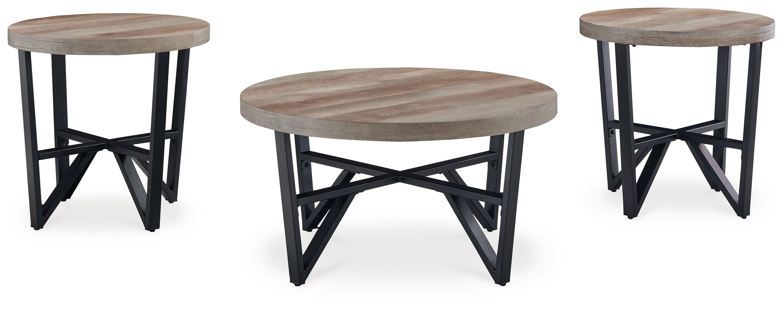 Deanlee Grayish Brown/Black Table (Set of 3) - T235-13 - Bien Home Furniture & Electronics