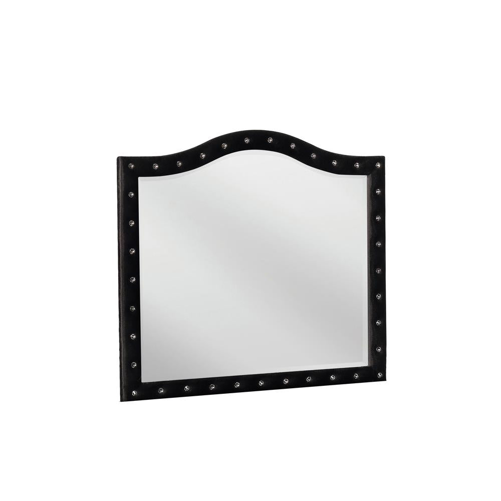 Deanna Black Button Tufted Mirror - 206104 - Bien Home Furniture & Electronics