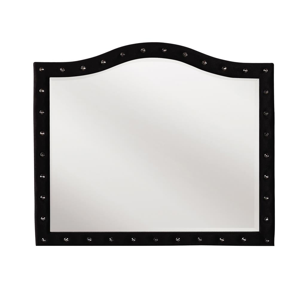 Deanna Black Button Tufted Mirror - 206104 - Bien Home Furniture & Electronics