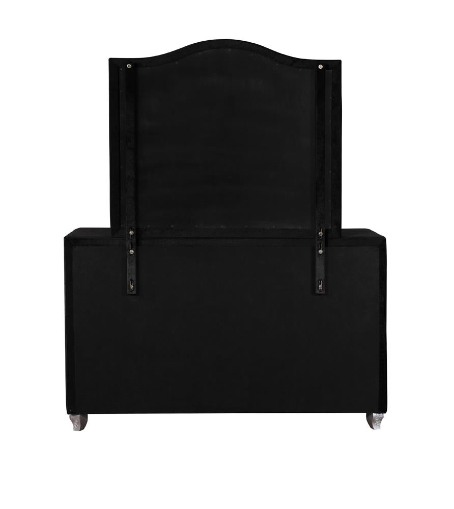 Deanna Black Button Tufted Mirror - 206104 - Bien Home Furniture & Electronics