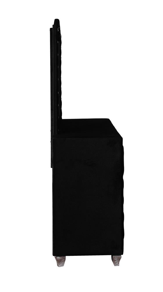 Deanna Black Button Tufted Mirror - 206104 - Bien Home Furniture & Electronics