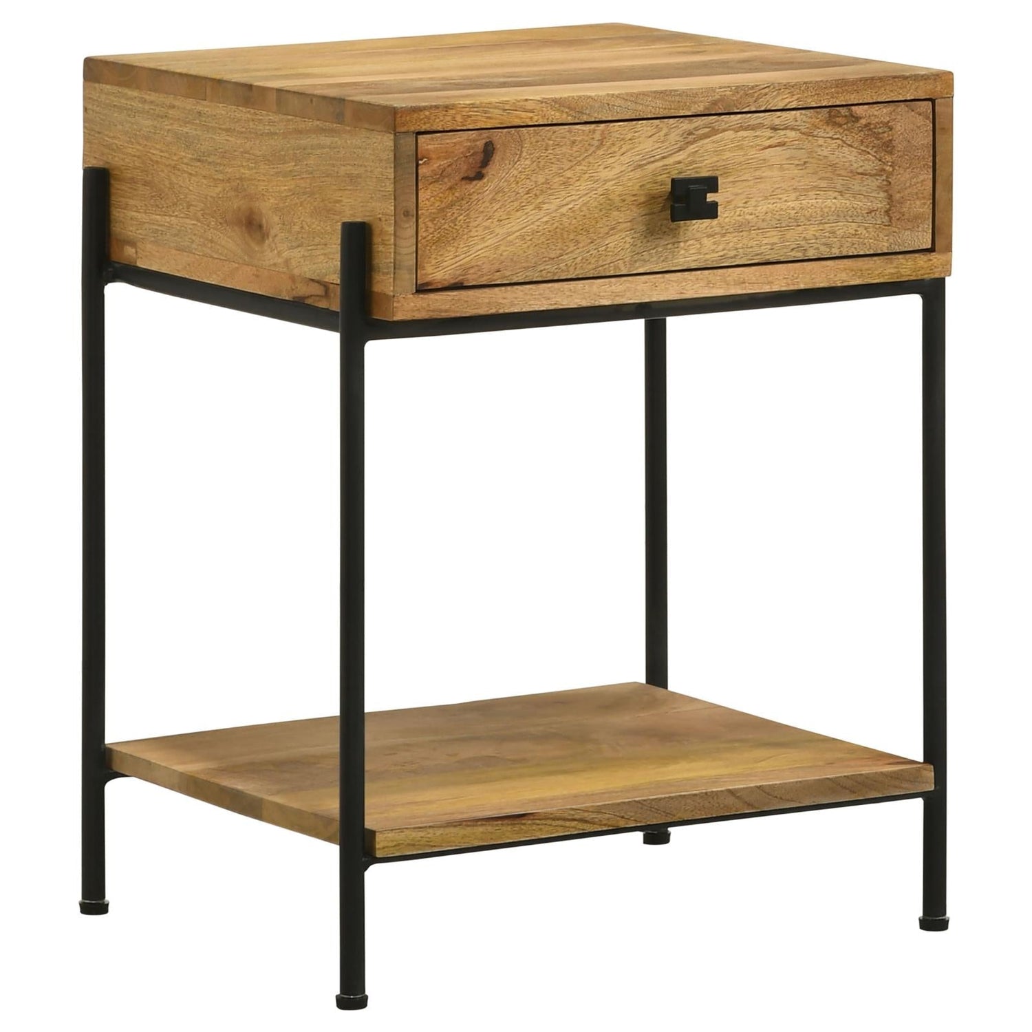 Declan Natural Mango/Black 1-Drawer Accent Table with Open Shelf - 959556 - Bien Home Furniture & Electronics